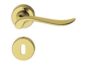 IBIZA - Classic style brass door handle on rose with lock _ LINEA CALI'